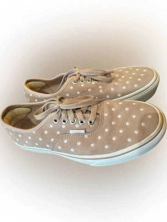 Vans Authentic Platform 2.0 Suede Polka Dot Sneakers - Light Pink & White Size 8 - Picture 11 of 14